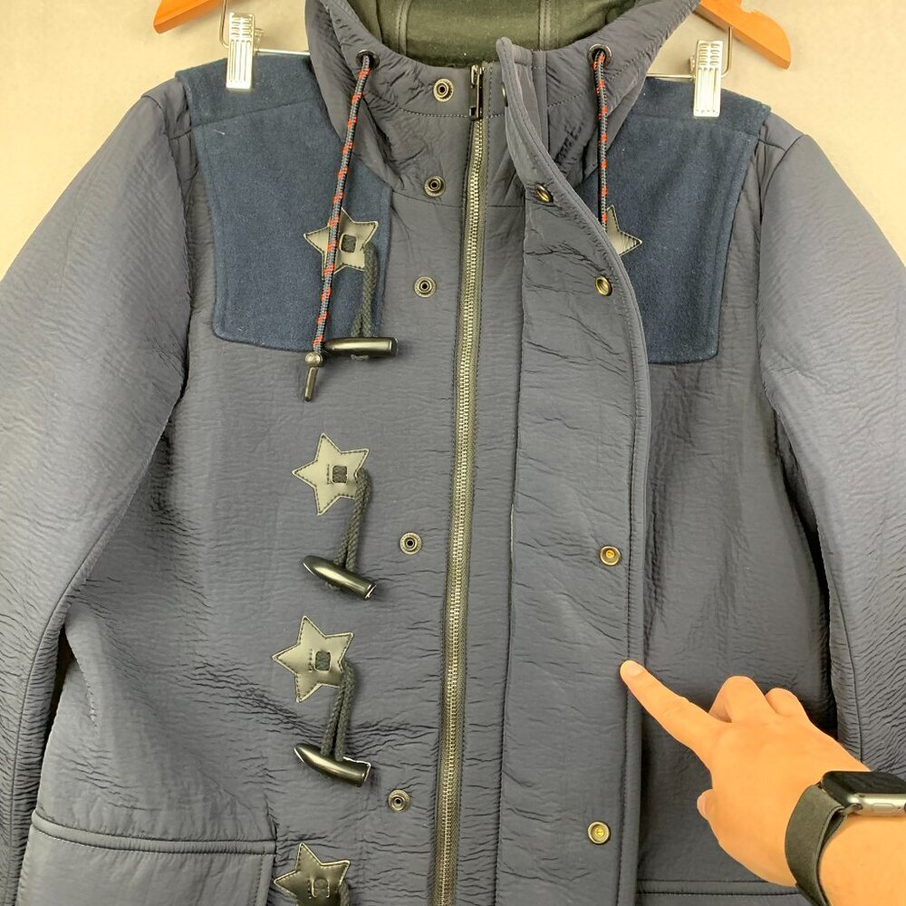 Diesel Mens Winter Jacket Small Navy Blue Full Zip Hooded W Kross Parka Nylon - Picture 5 of 16
